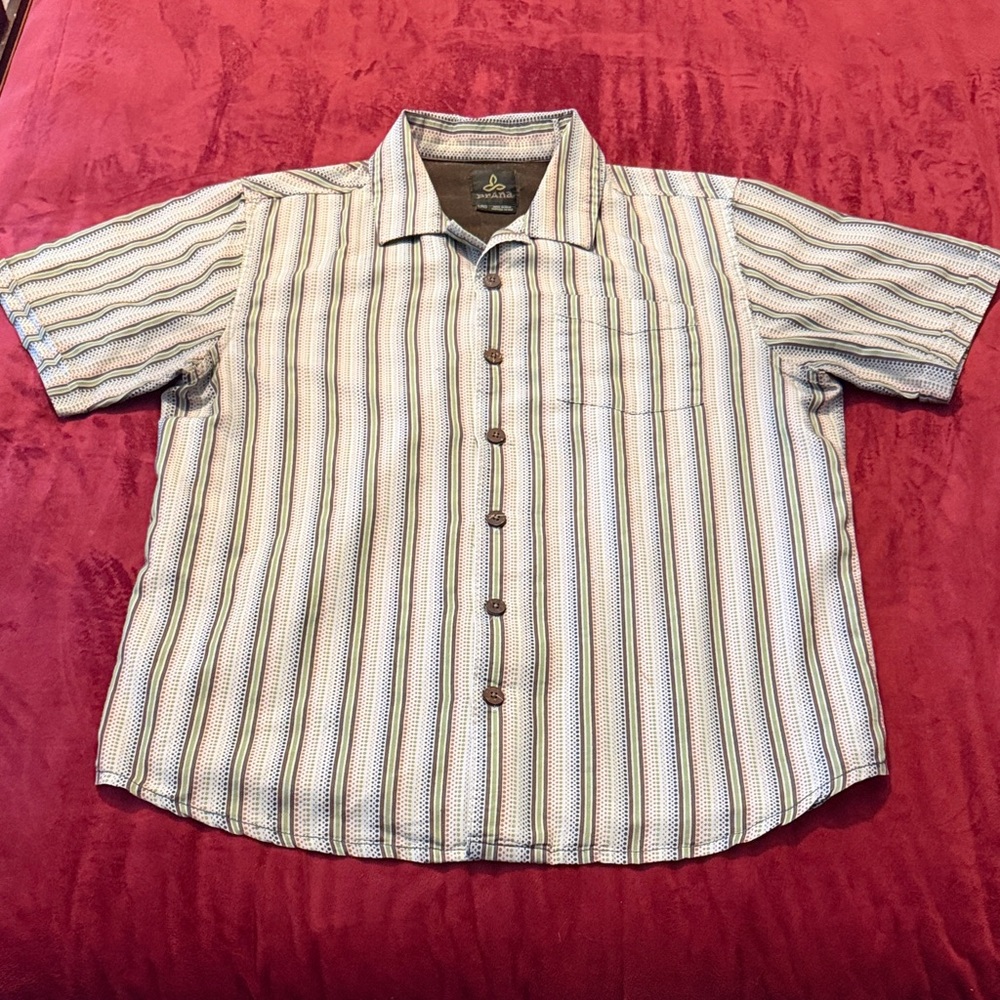 Prana Men's Multicolor Striped Button Down Shirt